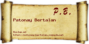 Patonay Bertalan névjegykártya